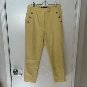 Zara Light Yellow Slim Trouser